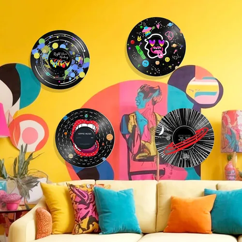 Vista 2 de Bnesi 4 pósteres de decoración de habitación hippie para habitación, pósteres estéticos de música, decoración retro, decoración de habitación Imagen