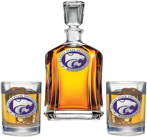 Vista 20 de Heritage Pewter Juego de decantador Appalachian State con 2 vasos combinados, vertedor de 24 onzas con 2 vasos dobles antiguos, vidrio de peltre