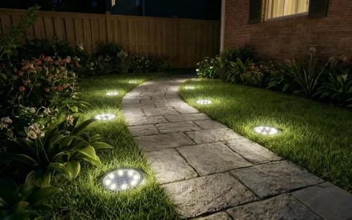 Vista 2 de Luces Solares Exteriores, Juego de 8 Luces Solares de Jardín para Camino, Patio, Terraza, Césped, Pasillo, Entrada（Blanco Brillante）