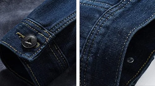 Vista 7 de DBM Slim Plus - Chaqueta de mezclilla de algodón con múltiples bolsillos para hombre