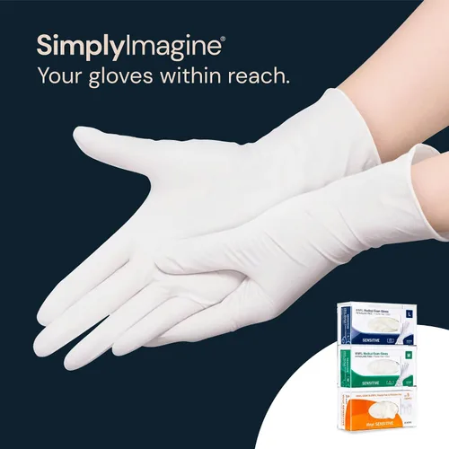 Vista 8 de Dispensador de guantes acrílicos SimplyImagine - Soporte para guantes para montaje en pared - Almacenamiento en pared de baño - Organizador
