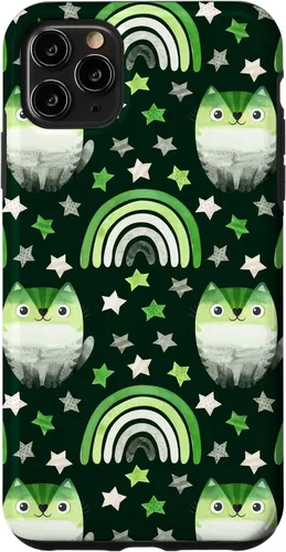 Vista 11 de Funda para iPhone 15 Aromantic Pride Month Green Rainbows Cats LGBT Gay Subtle Bi