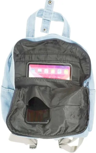 Vista 6 de MaxxCloud Mochila vintage de mezclilla para computadora portátil, estilo casual, de lona, ligera, bolsa de hombro
