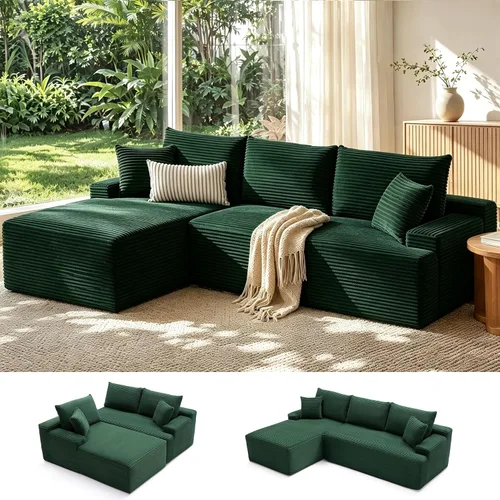 Vista 24 de Mangodan - Sofá seccional en forma de nube, sofá sin huesos para sala de estar, sofá seccional modular con asiento profundo, sofá esponjoso y cómodo