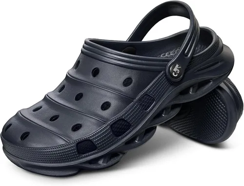 Vista 14 de KEMISANT Zuecos para hombre, unisex, sin cordones, para jardín, zapatos limpiadores, zapatos de trabajo en casa, acolchados, de apoyo