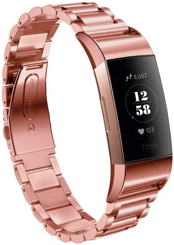 Vista 6 de Moran Correa de reloj de acero inoxidable compatible con Fitbit Charge 4/Charge 3/SE, correa de metal de repuesto para mujeres y hombres Negro