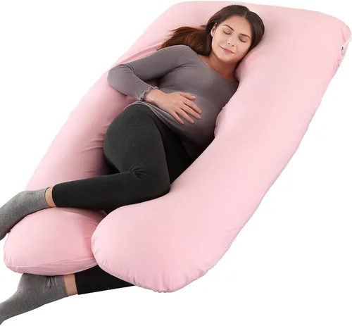 Vista 11 de Amagoing - Almohada de embarazo refrescante para dormir, almohada de maternidad en forma de U de cuerpo completo para mujeres con dolor de cadera