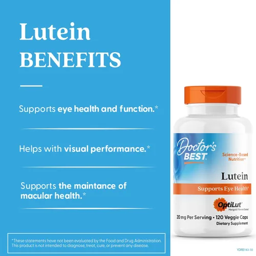 Vista 4 de Doctor 's Best 20 mg Lutein ésteres Cápsulas vegetarianas, 120 unidades, DRB-00143, 1, 1