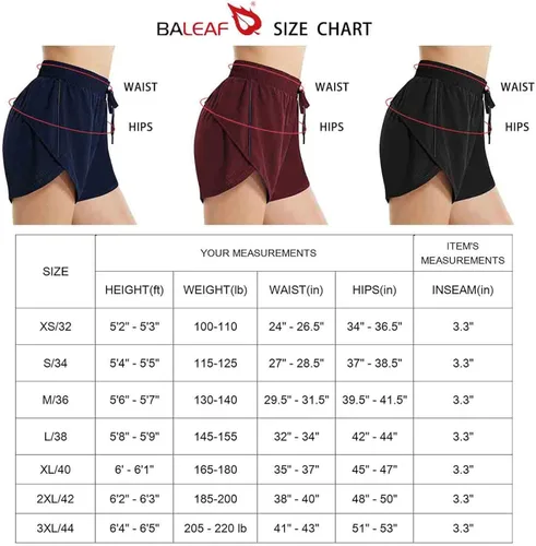 Vista 7 de BALEAF Pantalones cortos de natación de malla de secado rápido para mujer de 3 pulgadas con forro para gimnasio, correr