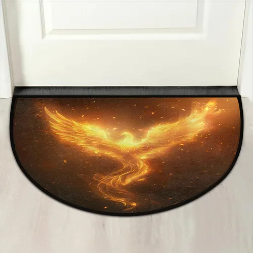 Vista 31 de Felpudo Semicircular de Animales Libélula Boho Lavable Tapete Semicírculo Antideslizante Absorbente Alfombras de Media Luna para Entrada