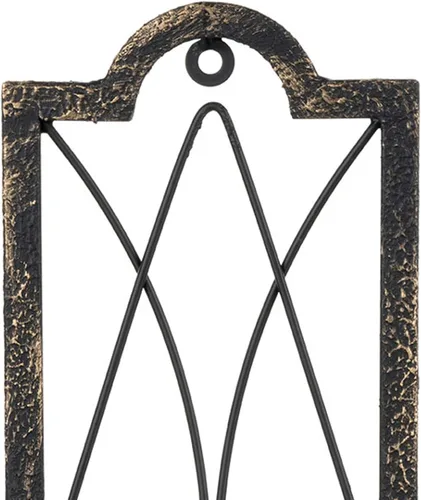 Vista 5 de Juego de 2 apliques de velas góticos - Portavelas de pared de metal dorado negro - Decoración rústica para el hogar