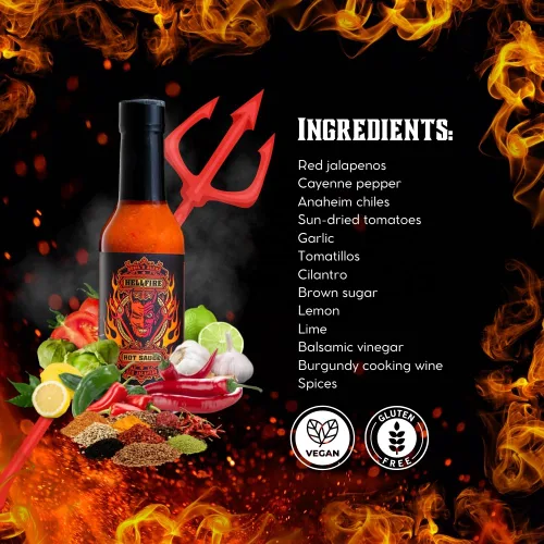 Vista 6 de Hellfire Devil's Blend Salsa picante de jalapeño rojo, galardonada, gourmet, rica y sabrosa, 5 onzas