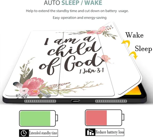 Vista 4 de Funda para iPad Pro de 12.9 de 4ª generación 2020 y 2018, soporte para lápiz con función de apagado automático/encendido automático, funda