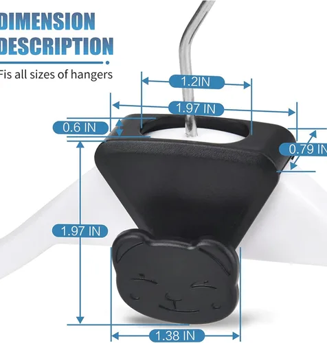 Vista 4 de Ganchos para colgar en el armario, paquete de 90 ganchos resistentes con triple cascada, ganchos de conector para colgar ropa, extensor de plástico
