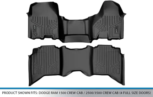Vista 5 de SMARTLINER Juego de alfombrillas de 2 filas para Ram 1500 2012-2012