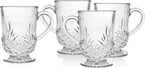 Vista 2 de Tazas de café Godinger, vasos de vidrio para té o agua caliente, colección Dublín, juego de 4, 10 onzas líquidas