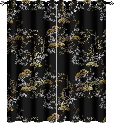 Vista 44 de Cortinas opacas de constelación para sala de estar, arte moderno abstracto, negro, galaxia, blanco, patrón de símbolo de constelación