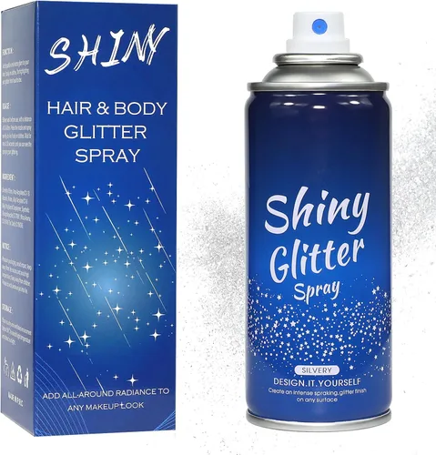 Vista 12 de Spray de purpurina para el cabello y el cuerpo para mujer, maquillaje dorado brillante, gran capacidad para conciertos, bodas, festivales, rave, 6.8
