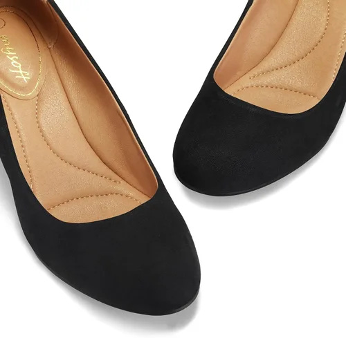 Vista 5 de mysoft Zapatos de vestir cómodos con tacón bajo y grueso, punta redonda, para mujer