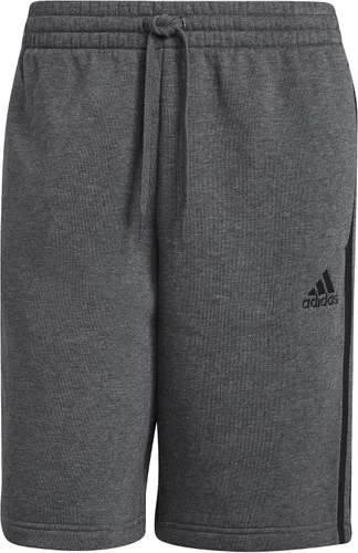 Vista 2 de adidas Essentials - Pantalones cortos de forro polar de 3 rayas para hombre Gris