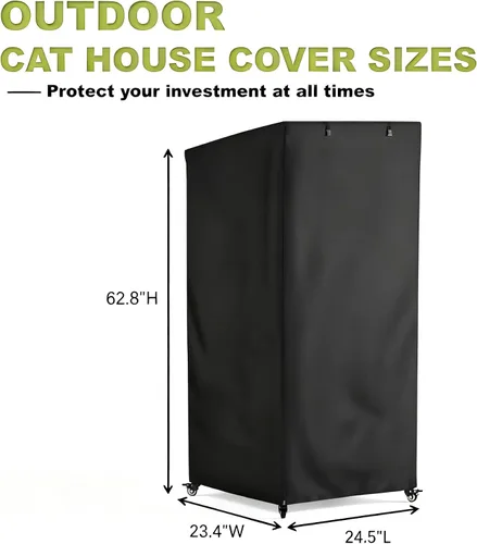 Vista 3 de Funda protectora grande para casa de gatos para exteriores, cubierta protectora contra el polvo, lona impermeable resistente 600D, 100% impermeable