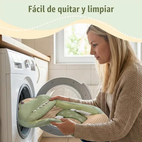 Vista 8 de Bouncer portátil para bebés con movimiento y música para bebés Verde
