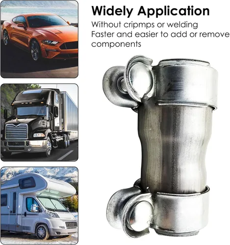 Vista 5 de Kingsea Stainless Steel Exhaust Pipe Fitting, Exhaust Sleeve, Connection Diameter 40 mm to 45 mm, Pipe Connector Exhaust Clamp