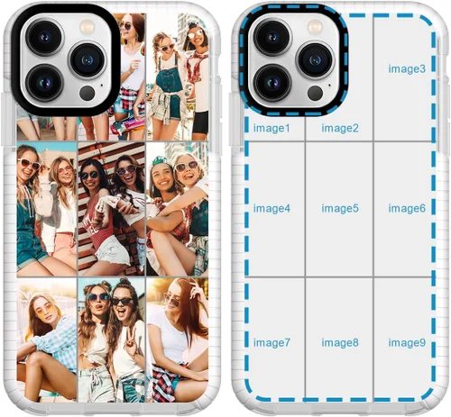 Vista 18 de Funda personalizada para iPhone 15 Pro Max personalizada con collage de múltiples imágenes, resistente a los impactos, funda protectora de TPU