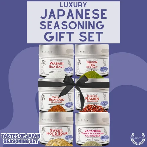 Vista 8 de Juego de regalo gourmet Japanese Seasonings – Tastes of Japan – Mezcla de especias artesanales – Paquete de seis – Sin OMG, totalmente natural, lote