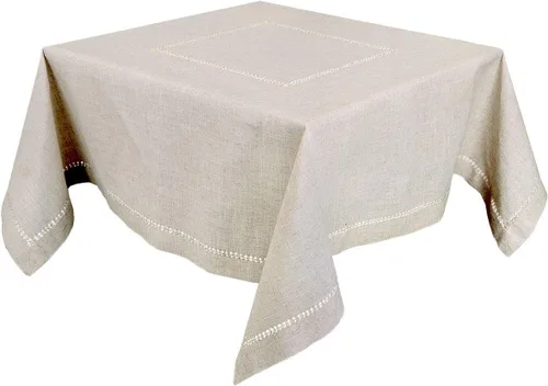 Vista 8 de Grelucgo Mantel pequeño de doble dobladillo de color sólido natural para mesa de café, redondo de 36 pulgadas
