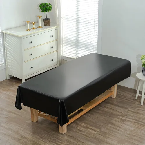 Vista 2 de WenBags - Sábanas de mesa de masaje de PVC reutilizables y gruesas, impermeables y a prueba de aceite, fundas de cama de masaje para masajes de Negro
