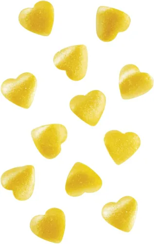 Vista 2 de Wilton Acentos comestibles de corazón, decoraciones doradas brillantes para cupcakes, galletas y postres, 0.06 onzas, dorado