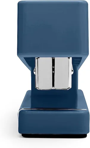 Vista 8 de Poppin Juego de iniciación de escritorio, color azul pizarra, incluye grapadora, dispensador de cinta, vaso para bolígrafo de dos compartimentos