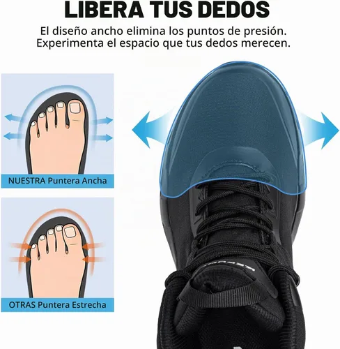 Vista 5 de Botas tácticas militares de los hombres de ancho impermeable 6 Negro