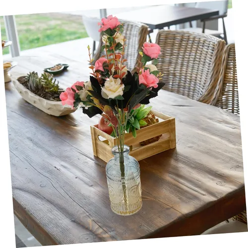 Vista 7 de Homoyoyo Florero retro con base en relieve beige vintage, 3 piezas, para flores secas