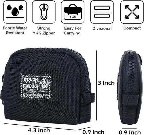 Vista 5 de Rough Enough - Monedero pequeño FOB para llaves de coche, cartera EDC para hombres con cordón