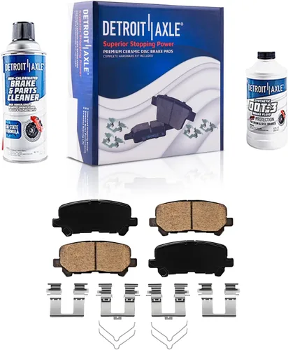 Vista 112 de Detroit Axle - Pastillas de freno para Ford F-150 99-03, 02 Lincoln Blackwood, Pastillas de freno de cerámica delanteras y traseras con repuesto