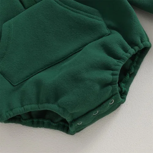 Vista 5 de Hoanselay Ropa de otoño e invierno para recién nacido, sudadera con capucha, mameluco de manga larga, mameluco cálido y sólido