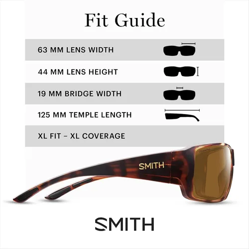Vista 4 de Smith Guide's Choice XL - Gafas de sol deportivas de rendimiento extra grandes para ciclismo, pesca y más - para hombres y mujeres - Habana mate +