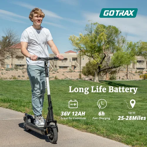 Vista 3 de Gotrax Electric Scooter for Adults, Max 25/28 Mile Range,10.4/12Ah Big Capacity Battery,10" Solid Tire, 500w Motor up to 20Mph Speed w/Electric Code