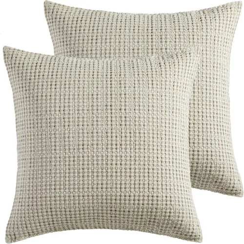 Vista 10 de Levtex Home - Mills Waffle - Juego de fundas de almohada Euro (Set de dos) - Spa - Tamaño de funda (66x66 cm), sin inserto