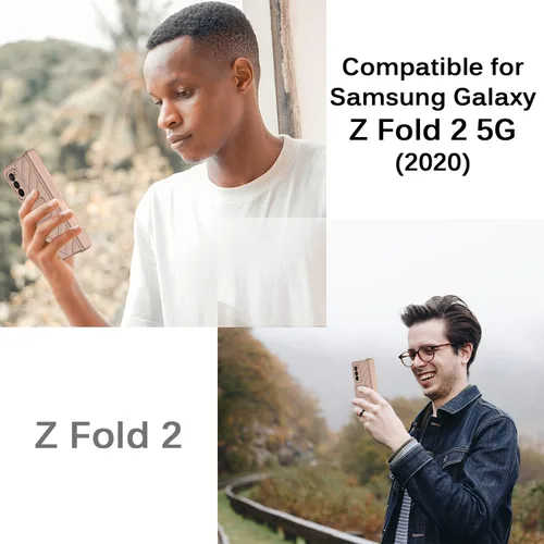 Vista 6 de Miimall Funda compatible con Z Fold 2, Galaxy Z Fold 2, protección magnética de bisagra, soporte ajustable, policarbonato duro, todo incluido, funda