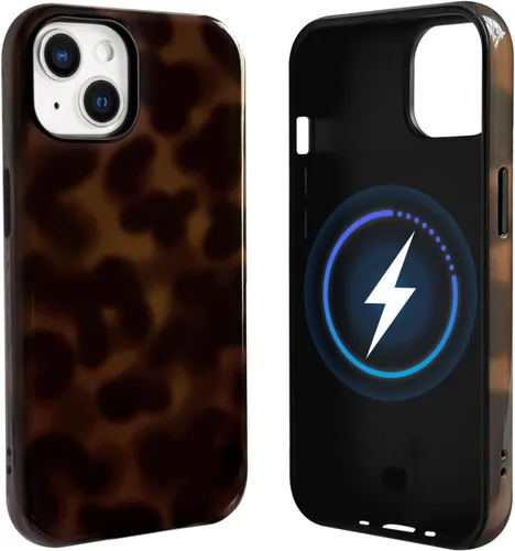 Vista 52 de NITITOP Funda magnética compatible con iPhone 11, compatible con MagSafe lindo diseño estético de leopardo ámbar tortuga para mujeres, hombres