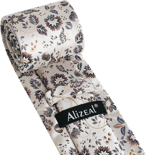 Vista 150 de Alizeal Mens 3.15inches Leaf Flower Pattern Tie with Floral Pocket Square Set