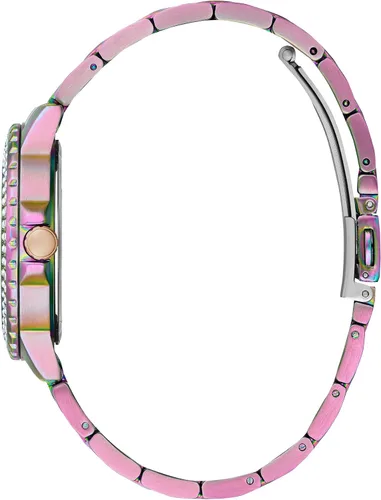 Vista 2 de GUESS Ladies Sport Crystal Multifunction 36mm Watch White Dial Rose Gold-Tone Stainless Steel Case with Blue Silicone Strap