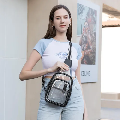 Vista 2 de Clear Bag for Stadium Events, Clear Purses For Women Stadium Crossbody Clear Fanny pack For Women Concert Bag