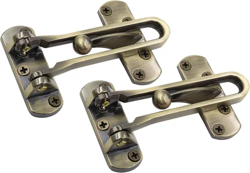 Vista 10 de LBY Paquete de 2 cerraduras de puerta de seguridad para el hogar, cerradura de barra oscilante resistente, cerradura de barra oscilante en U