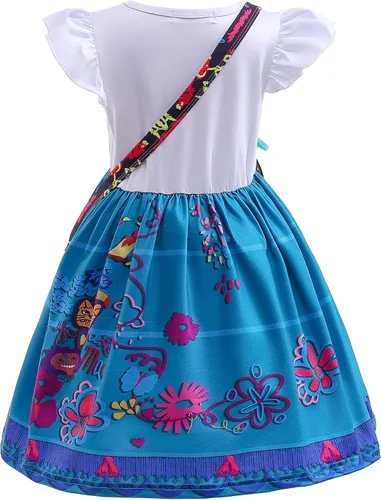 Vista 2 de Encanto Disfraz Mirabel para niños y niñas vestido Mirabel Madrigal vestido de princesa disfraz de cosplay falda estampada para cosplay 8T 512-551in