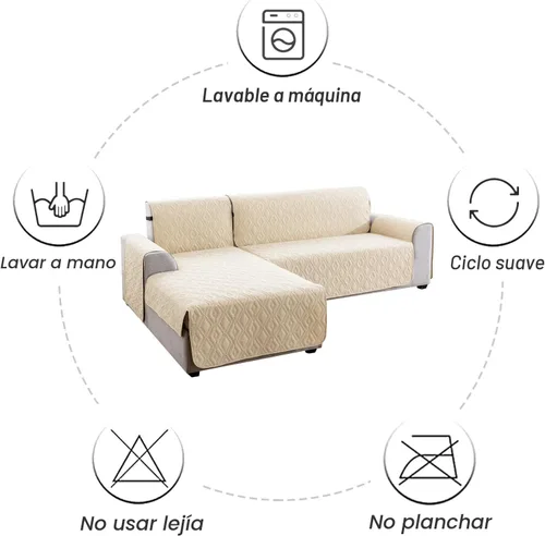 Vista 9 de Genina - Funda impermeable para tumbona en L para niños y mascotas (beige, XL)