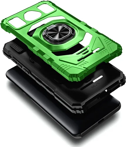 Vista 3 de Funda diseñada para Schok Volt SV55 con protector de pantalla [vidrio templado], funda protectora a prueba de golpes [grado militar] con soporte